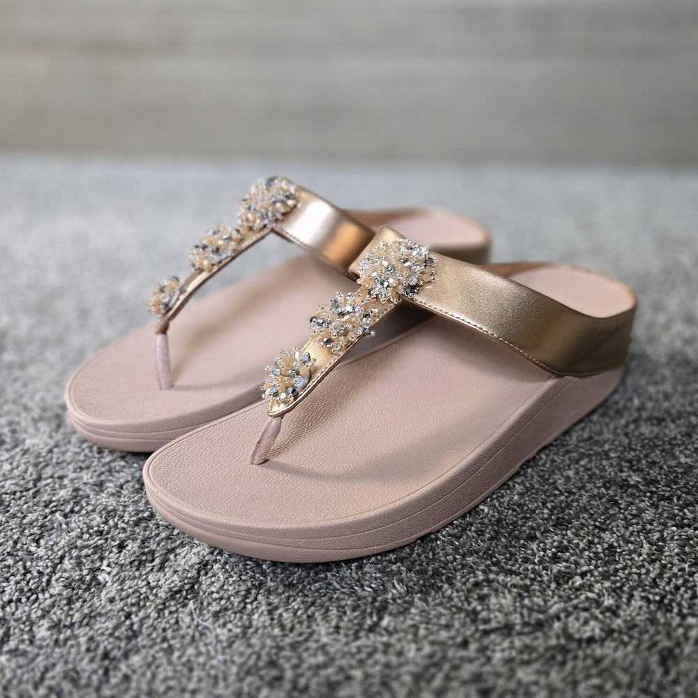 Fitflop Galaxy Toe thongs Women's Sandals in Metallic Rose NEW size 9